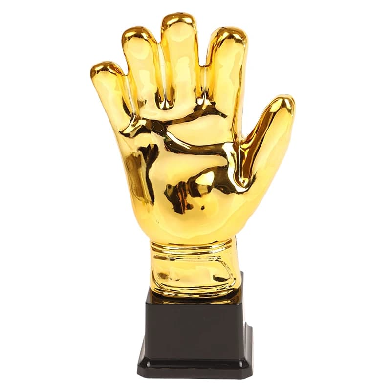 Gants de football dorés pour gagnants de trophées, gants de gardien de but pour compétitions de foot