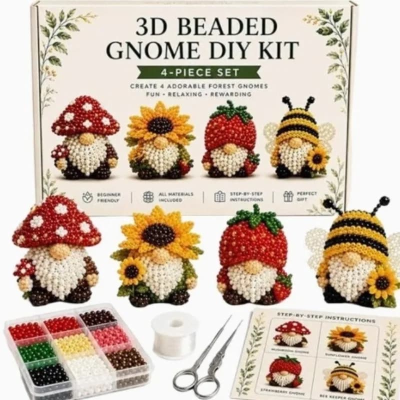 Kit de perlage 3D Nain Artisanat DIY pour Adultes, Kit de Perlage 3D Animaux Miniatures Faits Main p