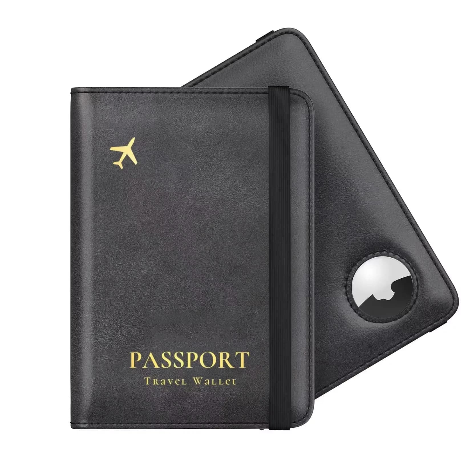 Protège-passeport Familial de Luxe avec Emplacement pour Airtag, Portefeuille de Voyage Design, Port