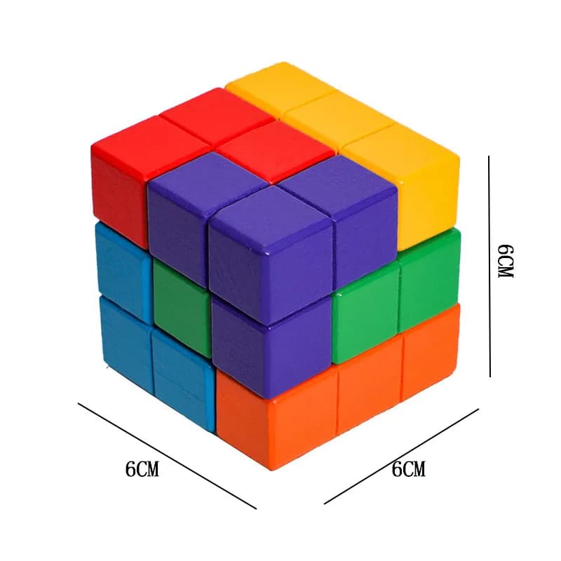 Cube 3D en bois, jouets de puzzle Soma, défi IQ, réflexion logique, casse-têtes pour adultes, enfant