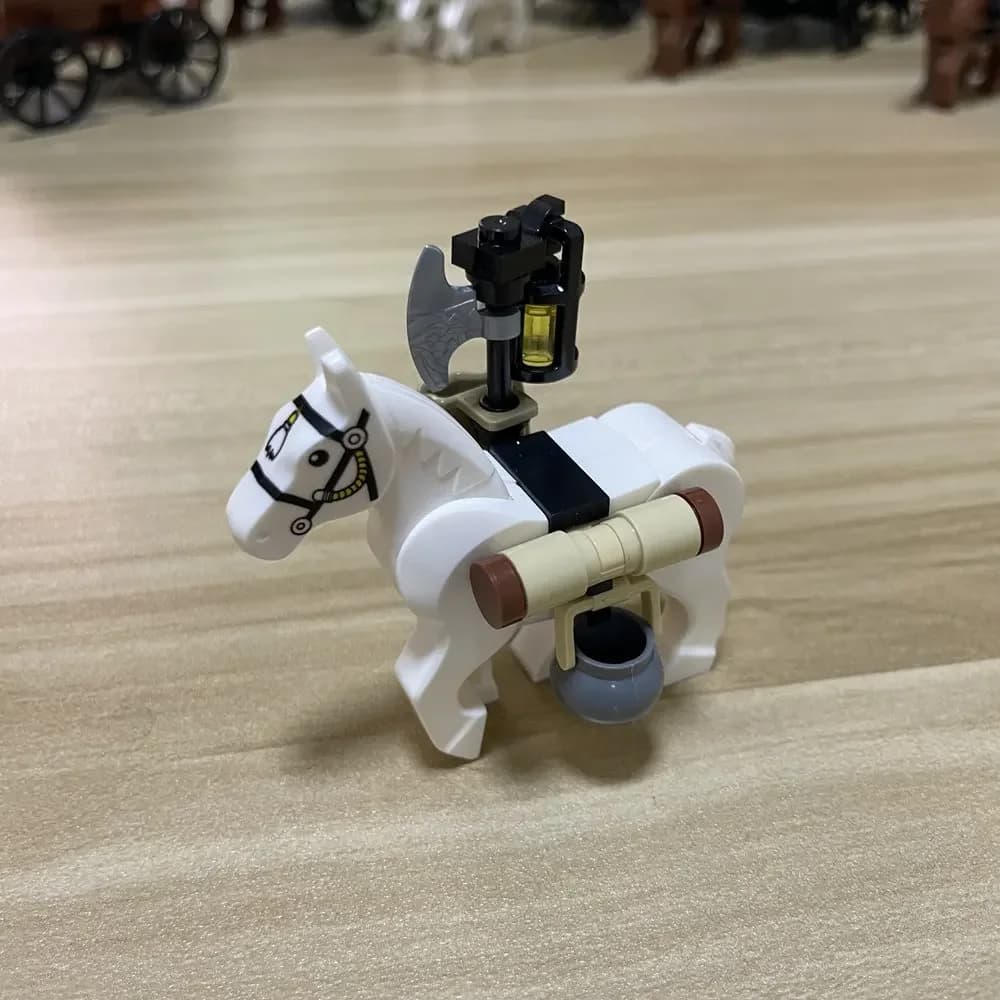 Blocs de construction, chariot MOC, chariot médiéval, wagon à papa, armes militaires, accessoires, m