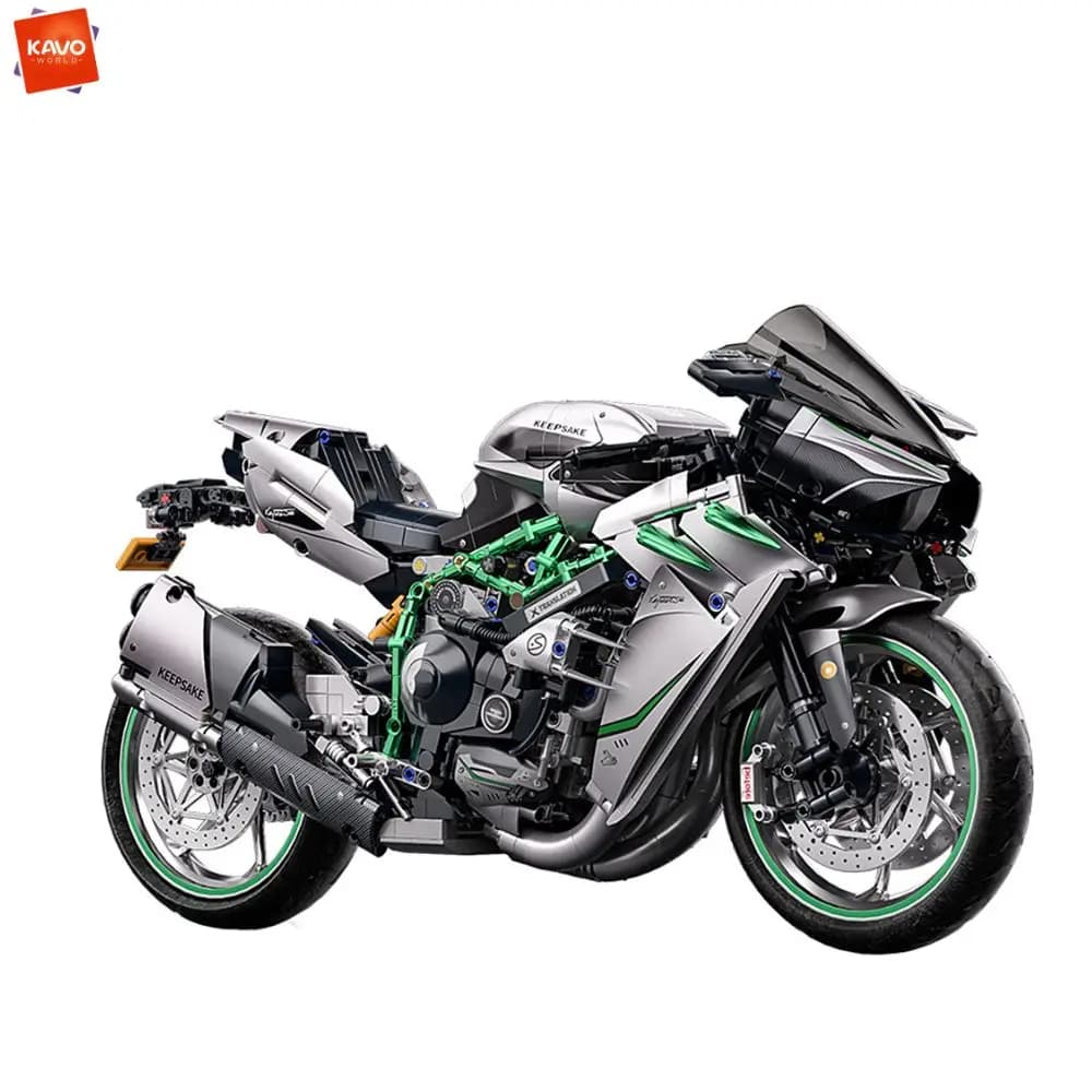 KAVOWORLD 2248 pièces, kit de construction de moto réaliste, blocs de construction de moto à grande 