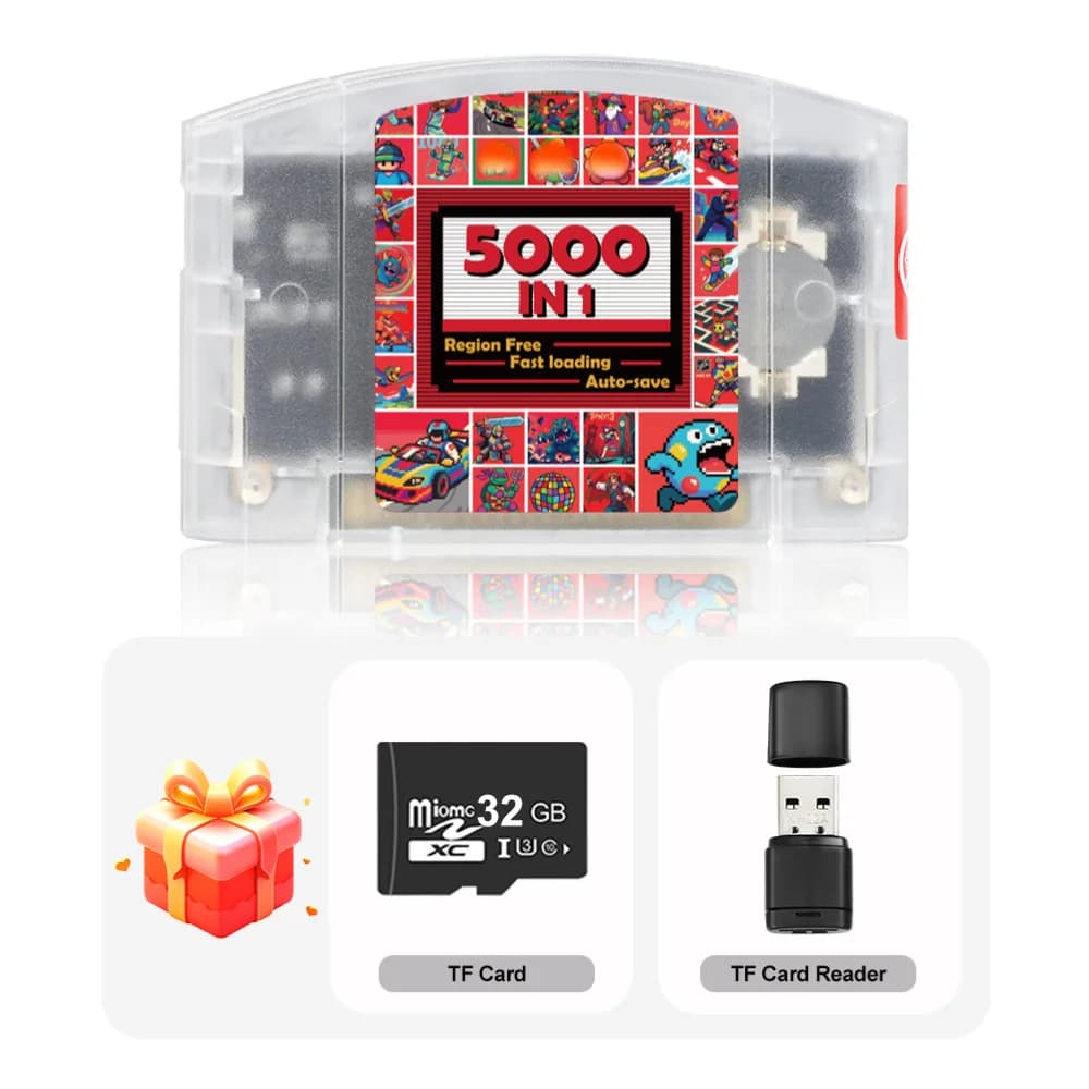 Cartouche de jeu N64 5000 en 1, carte de jeu pour Console Nintendo 64, avec carte TF 32 go gratuite,