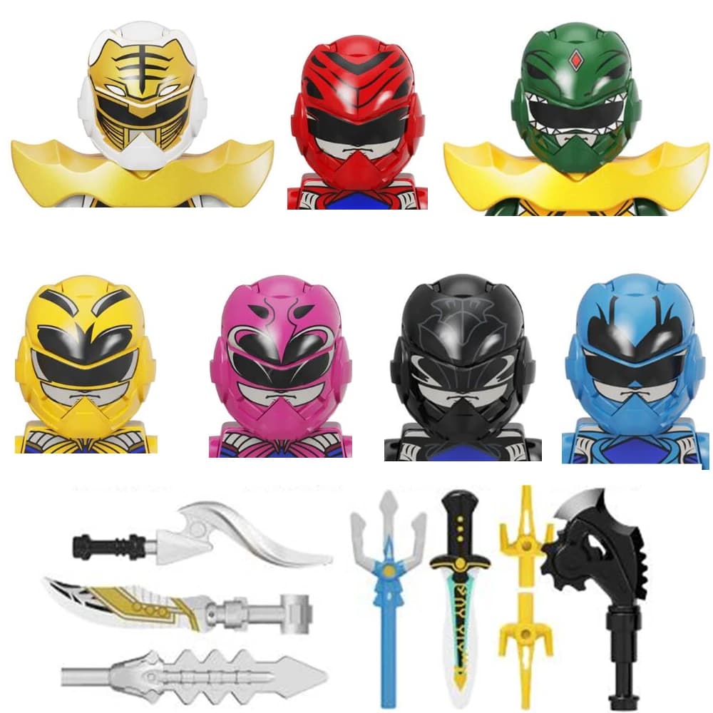Figurine Mini homme Power Ranger, 7 pièces