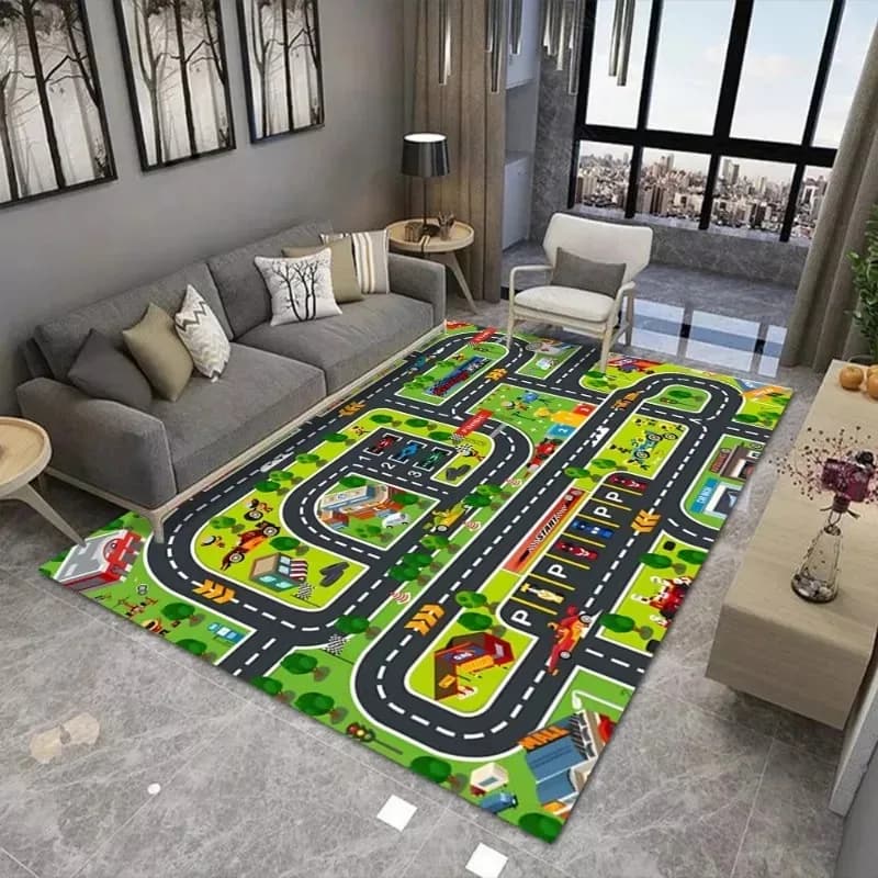 Tapis de jeu pour enfants, grande surface, adapté au salon et au chambre d'enfants, antidérapant, ré