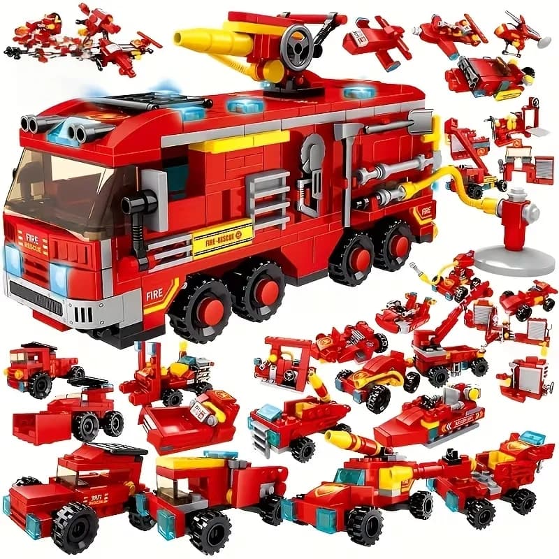 Ensemble de construction de caserne de pompiers |   Jouet de construction sur le thème de la ville e