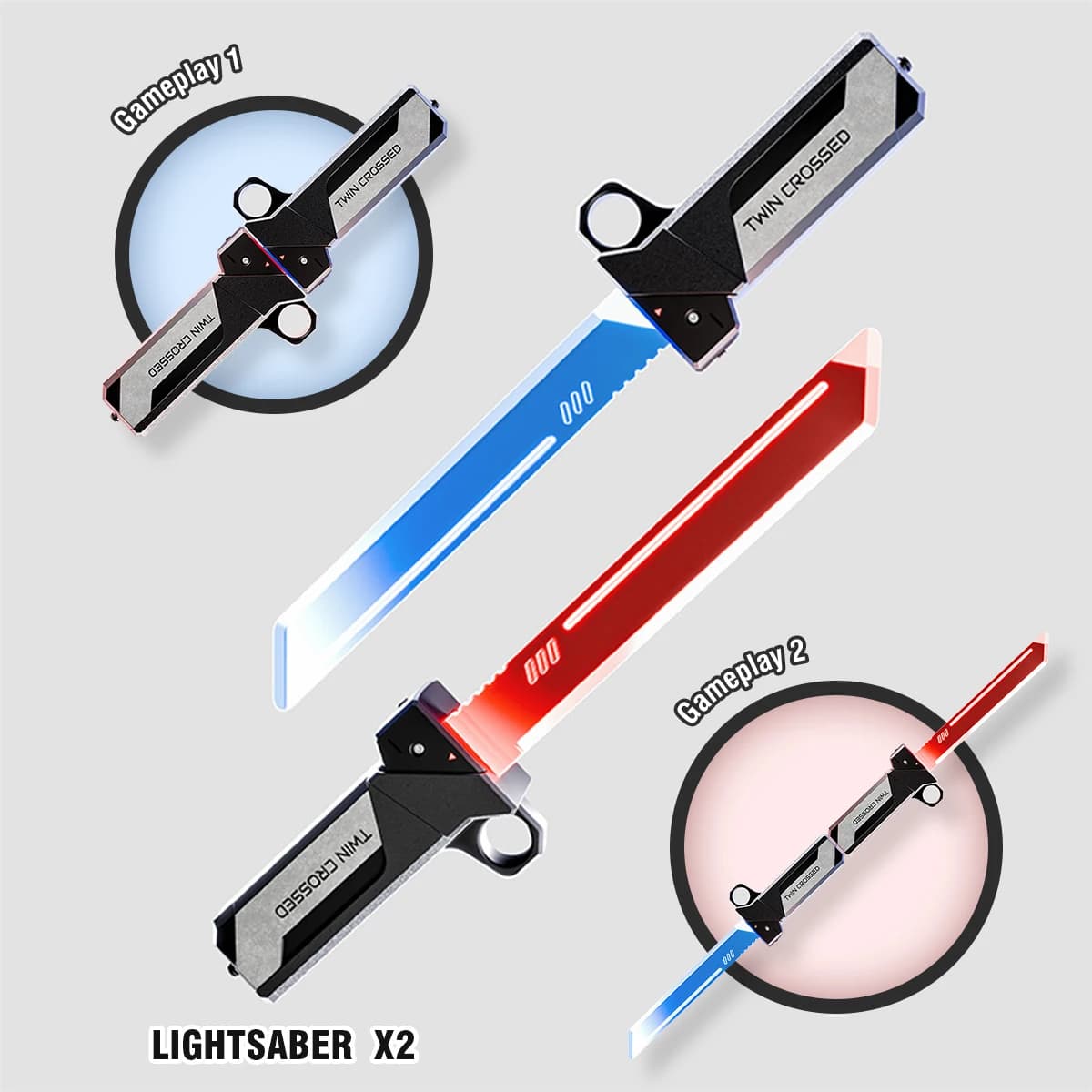 Nouveauté 2026 : Jouet Lumineux 2-en-1 Sabre Laser et Hache Lumineuse pour Jeu de Rôle, Jeux Interac