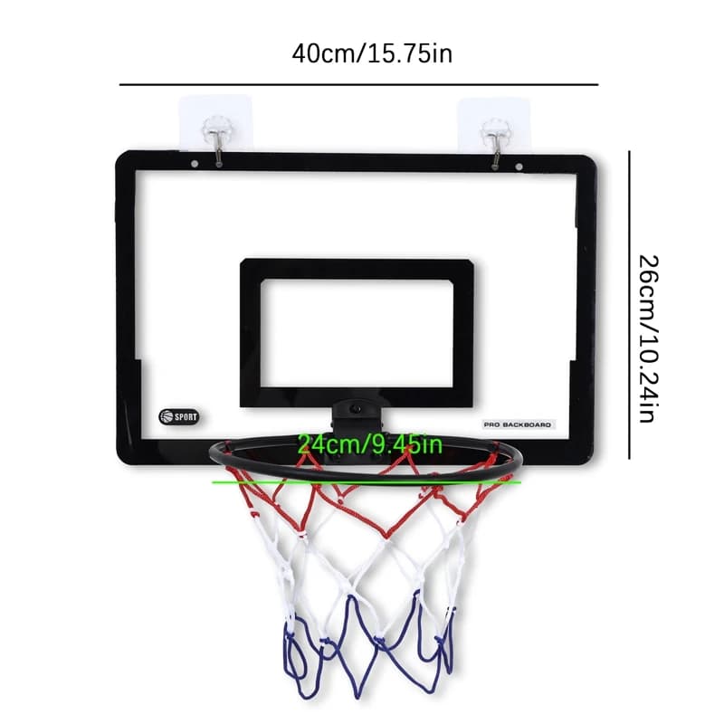 Mini panier de basket-ball d'intérieur pour enfants et adultes, 40x20 cm, plastique, jeux familiaux,