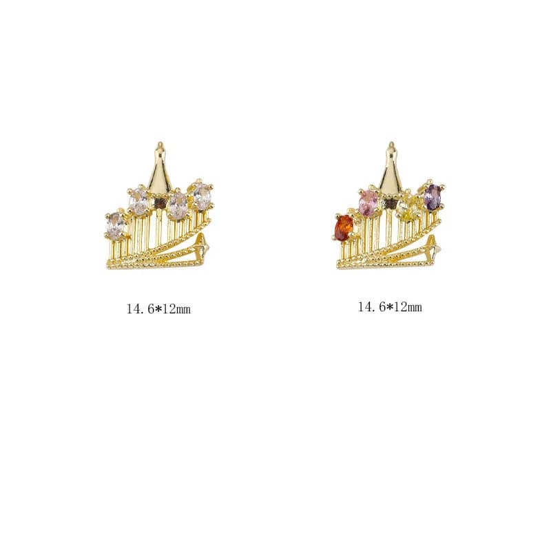 -Cœur de château-charmes dorés somptueuse ambiance Noble Zircon cristal bijoux couronne creuse allia