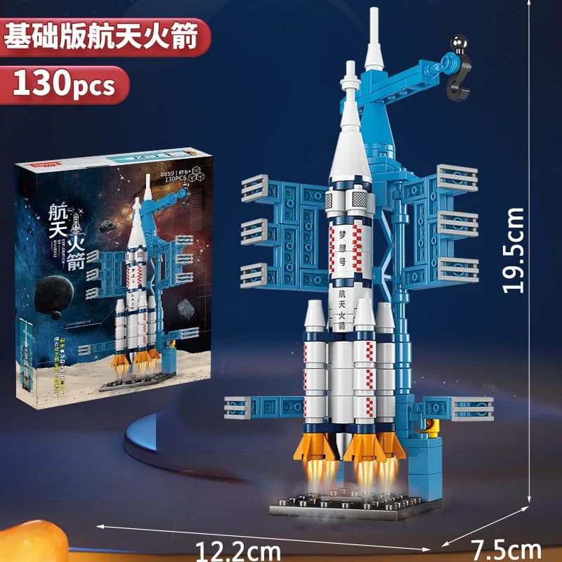 Ensemble de briques d'astronaute explorateur spatial, modèle de fusée et de vaisseau spatial, jouet 