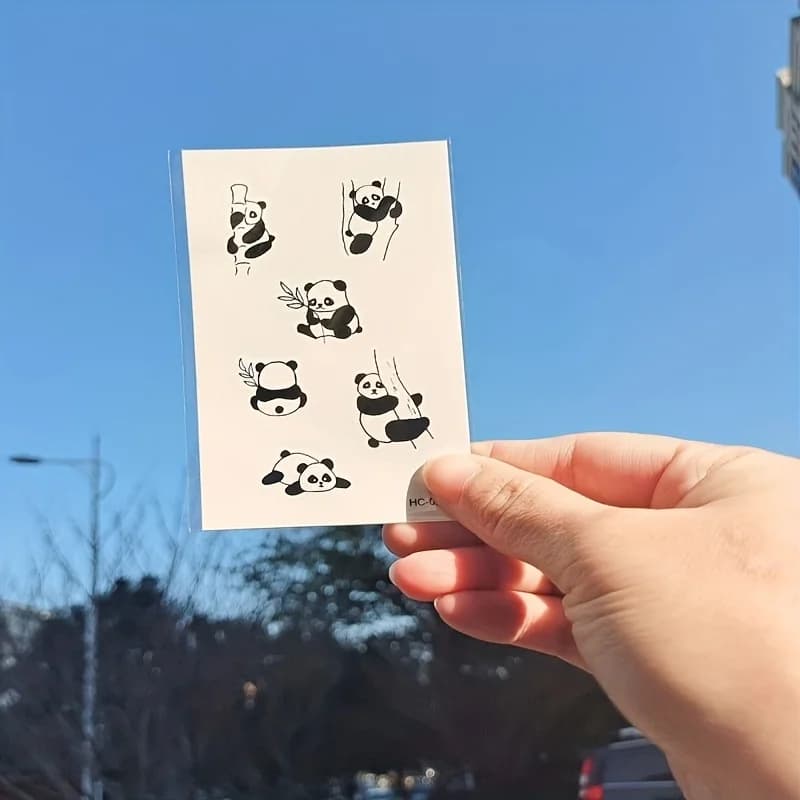 Pâte de tatouage de dessin animé, imperméable et durable, joli petit Panda frais, littérature et art