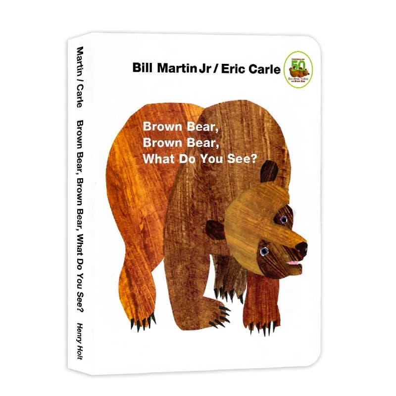 Ours brun, qu'est-ce que tu vois? Livre cartonné anglais, apprentissage précoce de l'anglais pour le