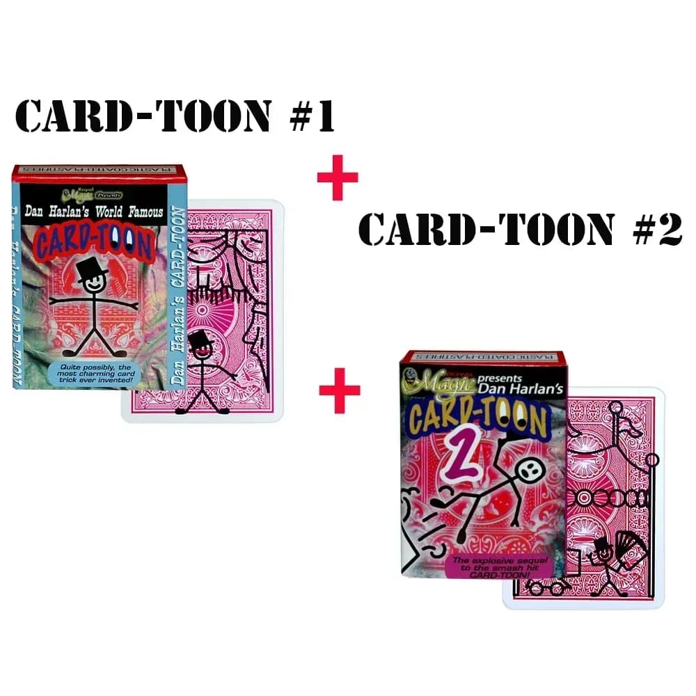 Carte-Ton # 1 et # 2 cartes tours de magie Animation CardToon Deck Magie gros plan Illusions Gimmick