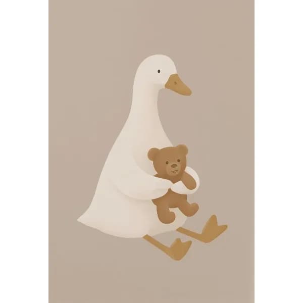 Affiche moderne de dessin animé de canard d'oie mignon pour enfants, peinture sur toile de personnal