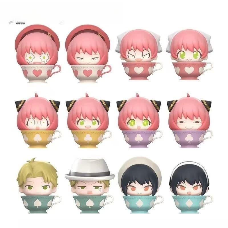 Figurine Spy X Family (Code Maison Espion : Blanc) MINI Mignonne à Grain Fin pour la Pause Thé, Joue