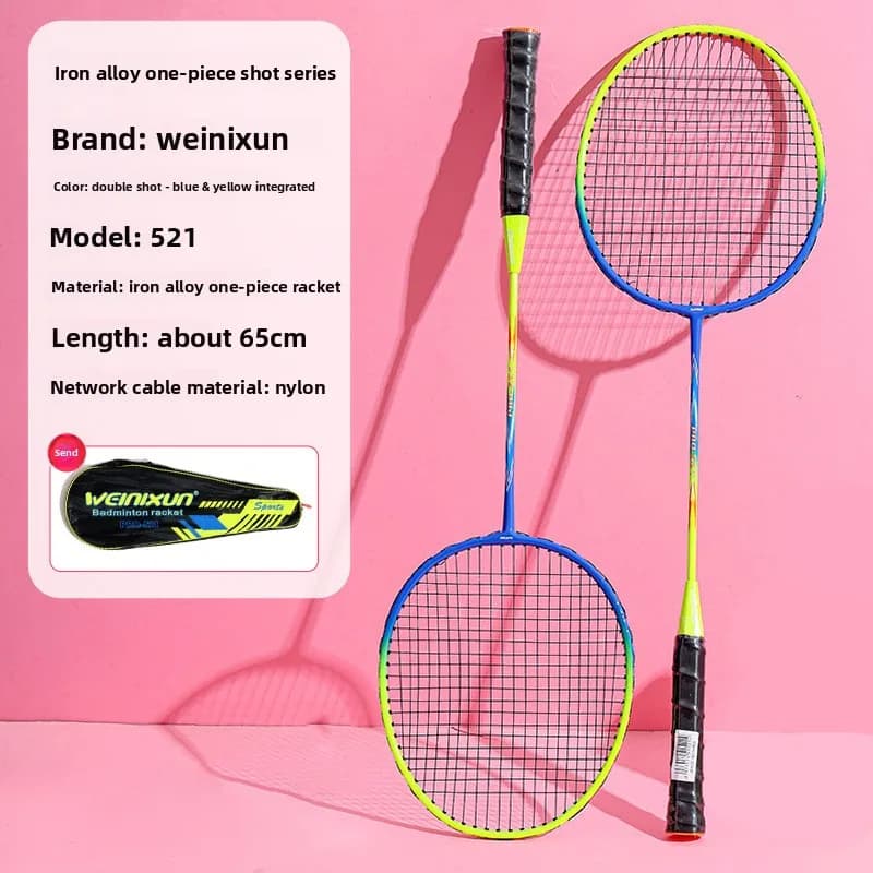 Nouvelles raquettes de badminton durables (lot de 2) – Idéales pour les adultes et les lycéens : raq