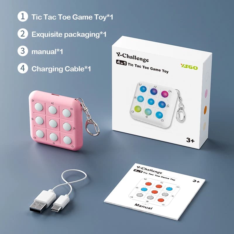 Jeu électronique de Tic-Tac-Toe, jouet anti-stress pour enfants, améliore la concentration et la mém