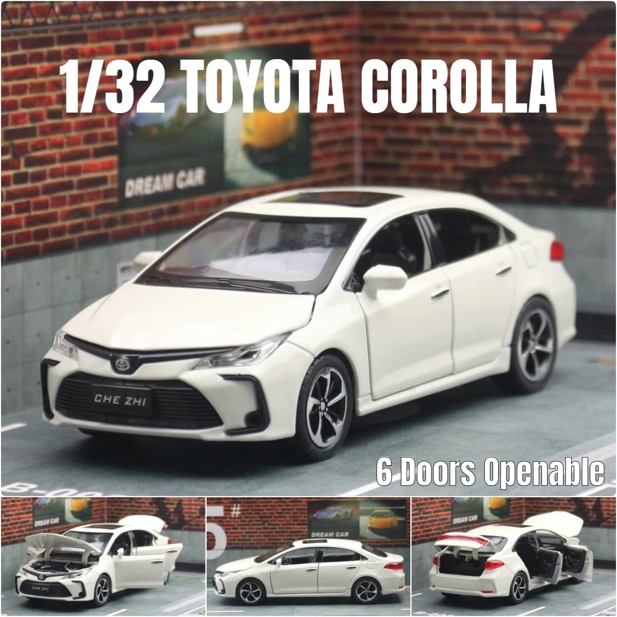 Voiture jouet hybride Toyota Corolla pour enfants, modèle Miniature en alliage métallique moulé sous