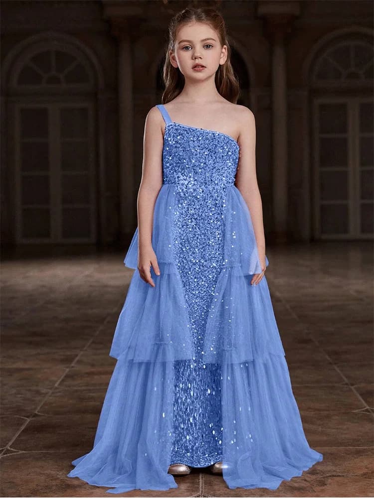 Robe de soirée de fête d'anniversaire pour filles, robe de soirée de luxe en maille à fleurs pour Ba