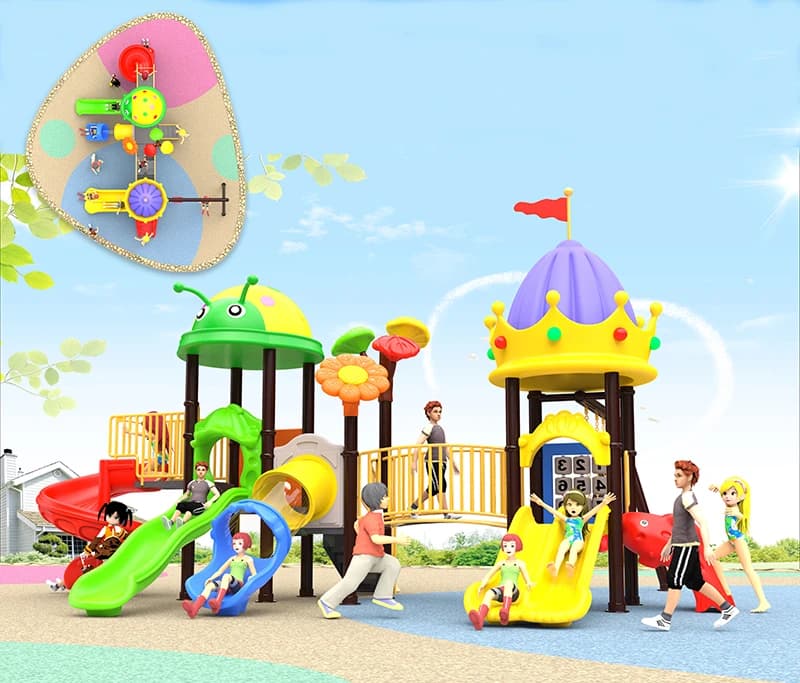 Équipement de terrain de jeu extérieur commercial pour enfants, aire de jeux extérieure en plastique