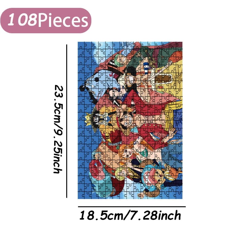 Puzzle en bois One Piece Luffy Chopper Zoro Nami, 108/200/300/500/1000 pièces, cadeau de haute quali