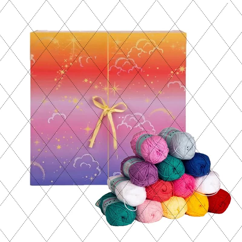Outils de crochet, fils, motifs et plus dans Crochet Society Calendrier de l'Avent 2025, boîte surpr