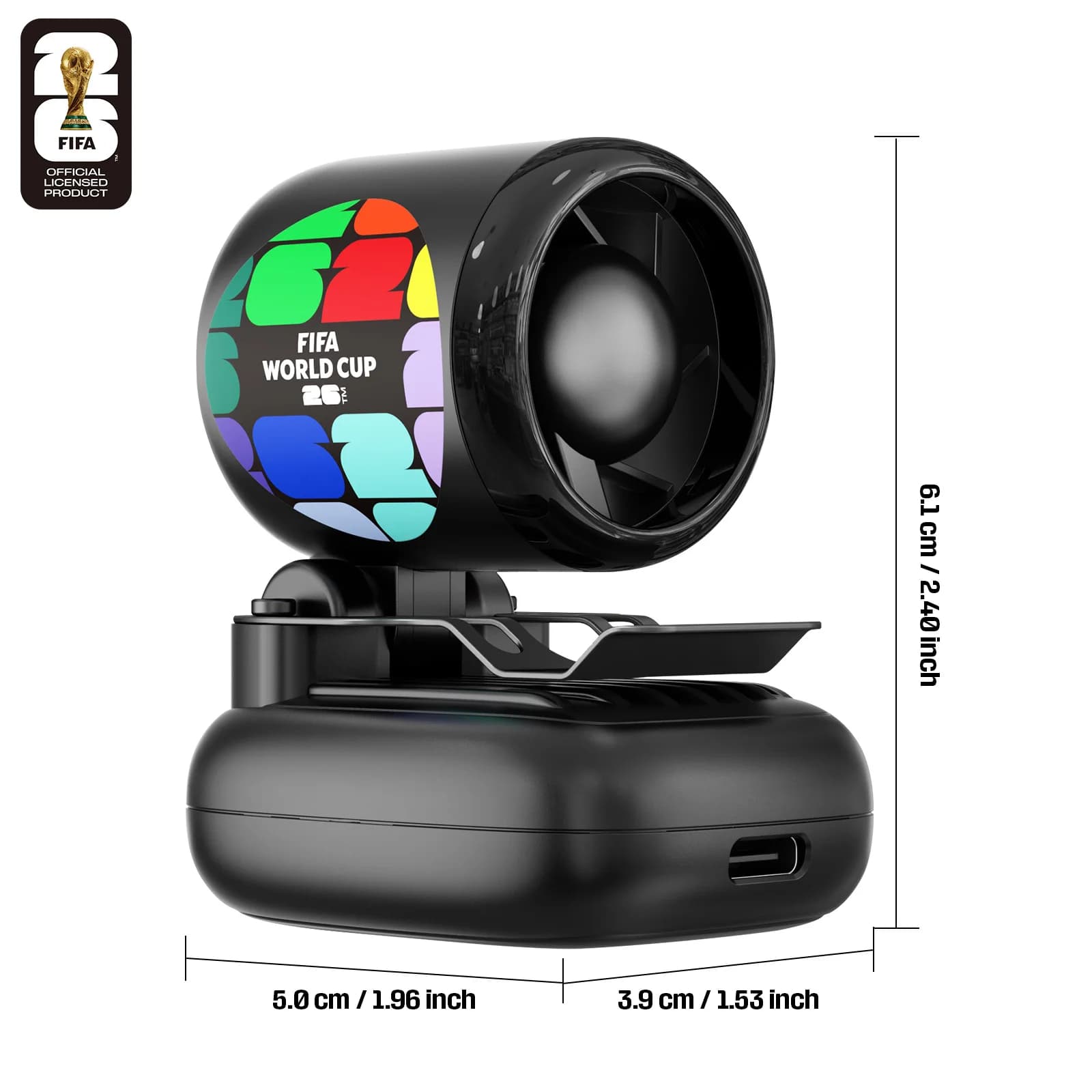 Mini ventilateur à clip FIFA Coupe du Monde 2026, ultra-léger, portable, à clipser, mini ventilateur