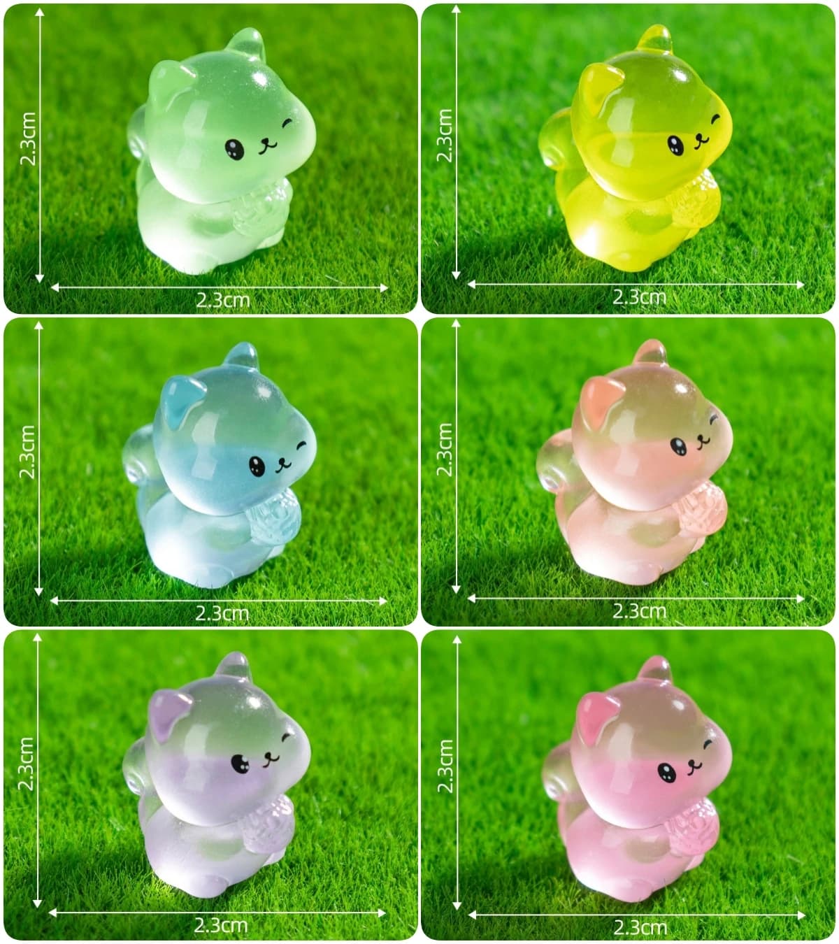 Miniature d'écureuil de dessin animé qui brille dans le noir - Décoration de terrarium DIY et orneme