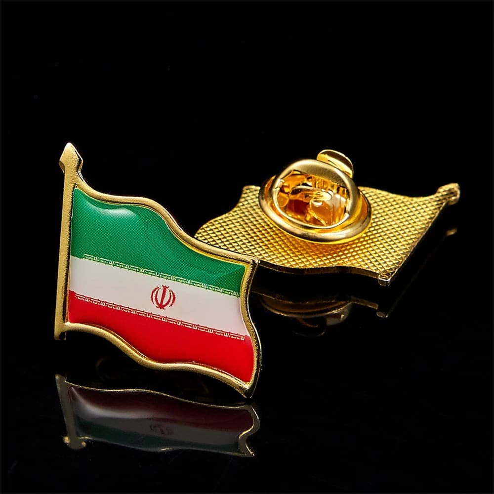 Iran islamique Shia empire persan Allah Akbar Iran plaqué or drapeau à collectionner épinglettes