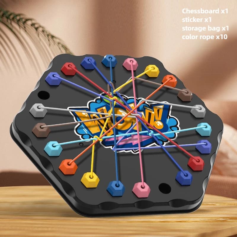 Jeu de société Puzzle avec nœuds en corde pour enfants, ligne de couleur, cordes connectées torsadée