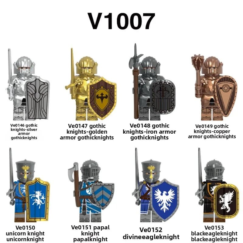 V1007 Château médiéval antique, infanterie, archer, soldat, figurines, bricolage, assemblage, blocs 