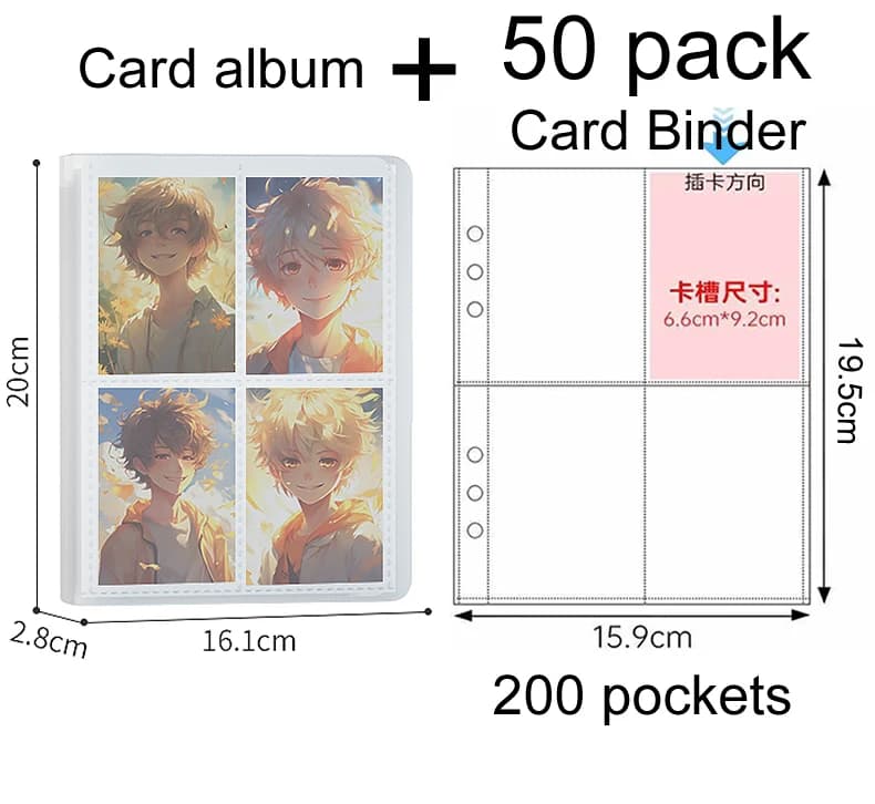 Album de rangement 9 pochettes pour cartes Yu-Gi-Oh!, MTG, cartes de sport, Pokémon, format A4/A5, p