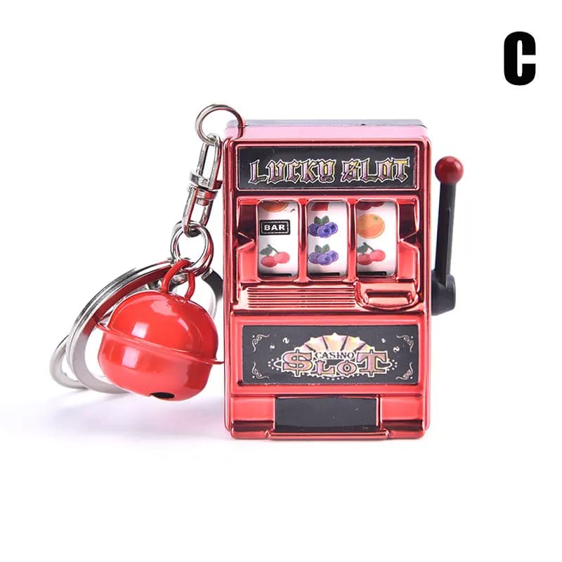 Mini machine à sous de fruits Jackpot porte-bonheur, porte-clés amusant, cadeau d'anniversaire, joue