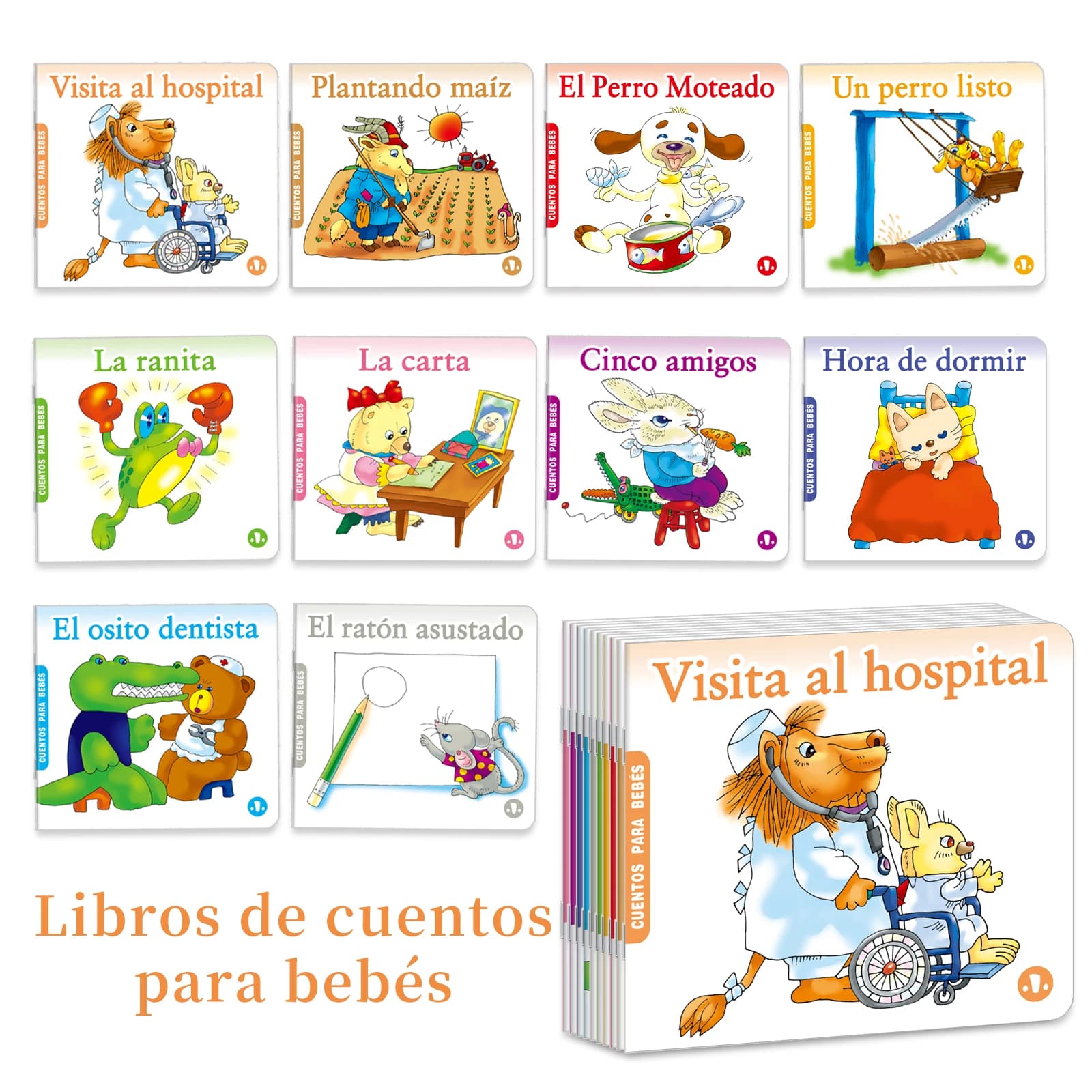 1 lot de 10 livres d'histoires pour bébé au coucher, Puzzle d'éveil pour enfants, illustrations d'an
