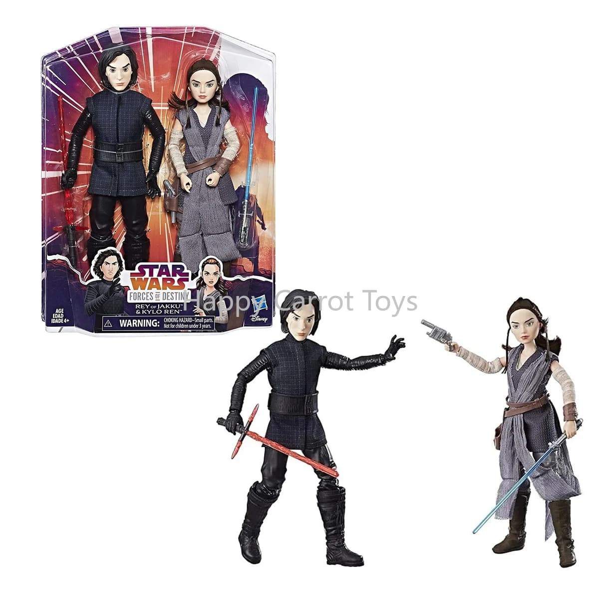 Figurine originale STAR WARS Forces of Destiny Rey de Jakku et Kylo Ren, personnages d'aventure, fig