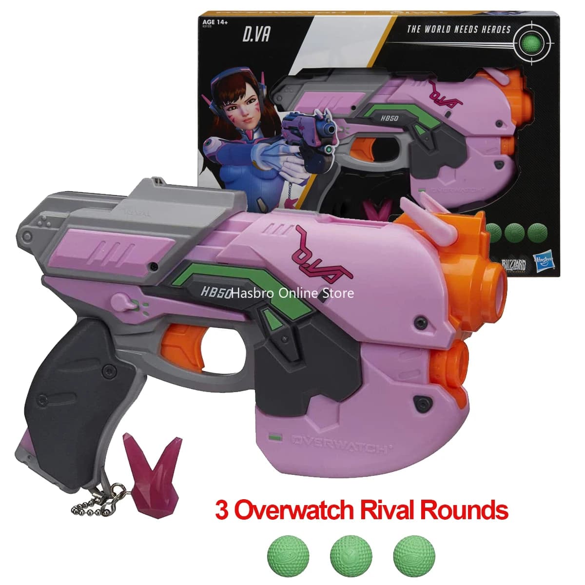 Hasbro Nerf Overwatch D.Va Rival Blaster avec 3 Rounds Overwatch Rival pistolet jouets pour enfants 