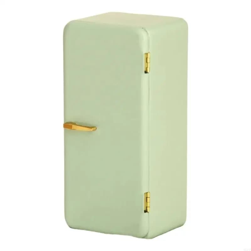 Petit réfrigérateur en métal, accessoires pour maisons poupées, petit appareil ménager, parfait pour