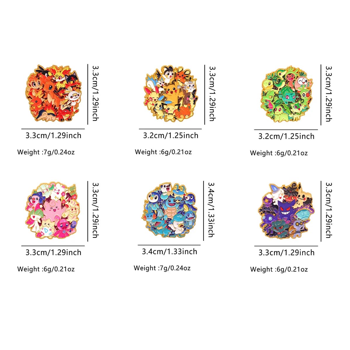 Broches en émail mignonnes de style anime, figurines de dessins animés et de jeux, badges à revers p