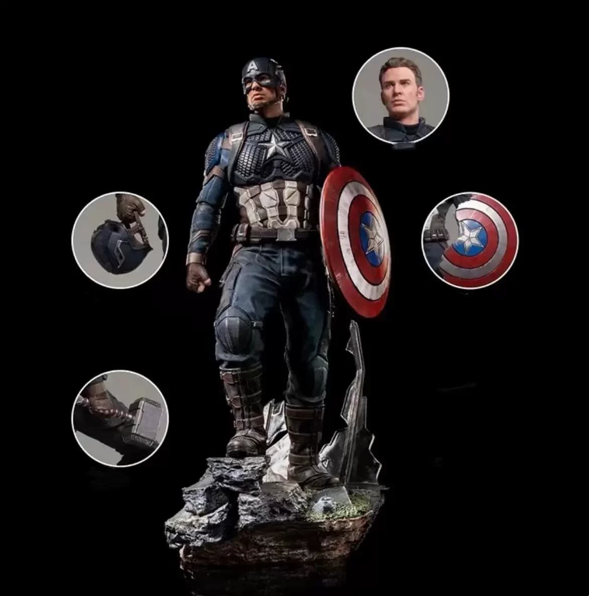 Figurine d'action Captain America Avengers de grande taille de 40 cm, modèle de collection, décorati