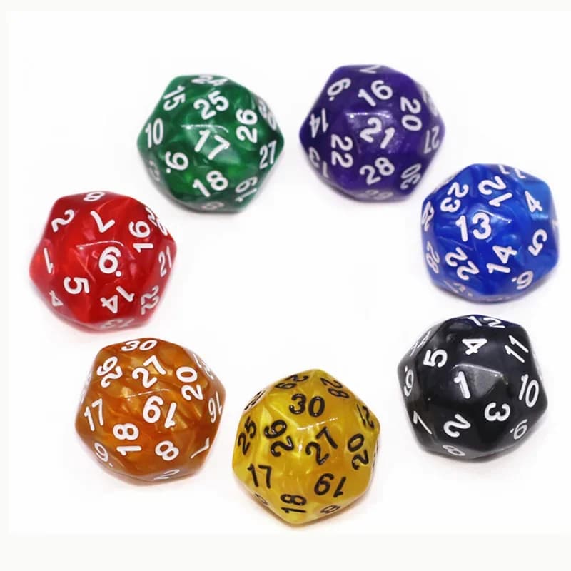 Jeu de Puzzle de dés numériques colorés, 1 pièce, 30 faces