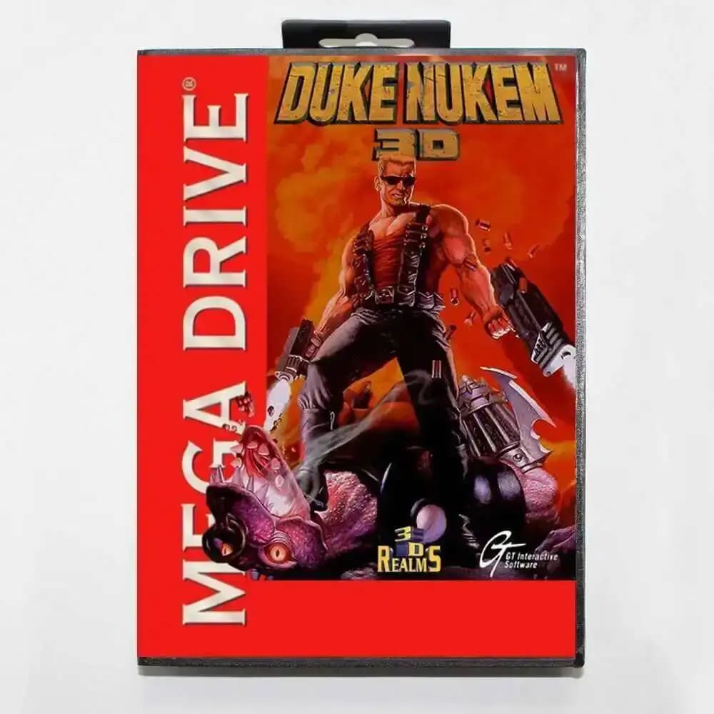Cartouche de jeu Duke Nukem 3D MD avec boîte pour console Sega Megadrive Genesis 16 bits