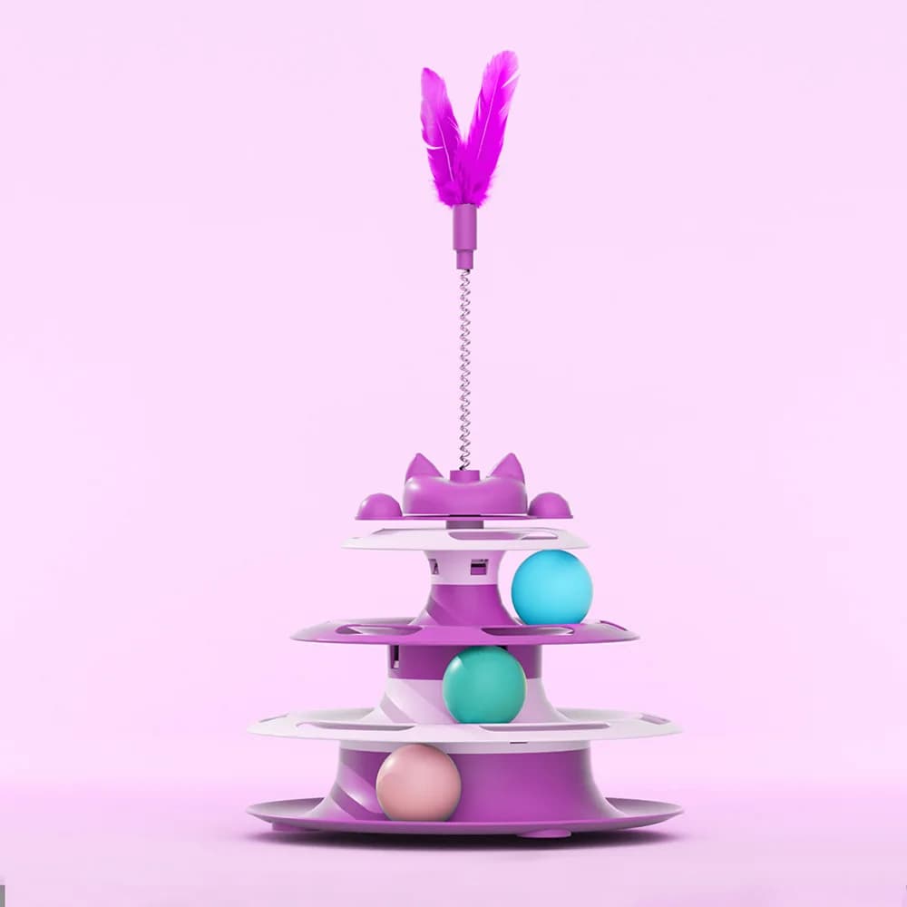 Jouets pour chats pour l'auto-entretien : plateau tournant interactif, baguette teaser, balles – Ant