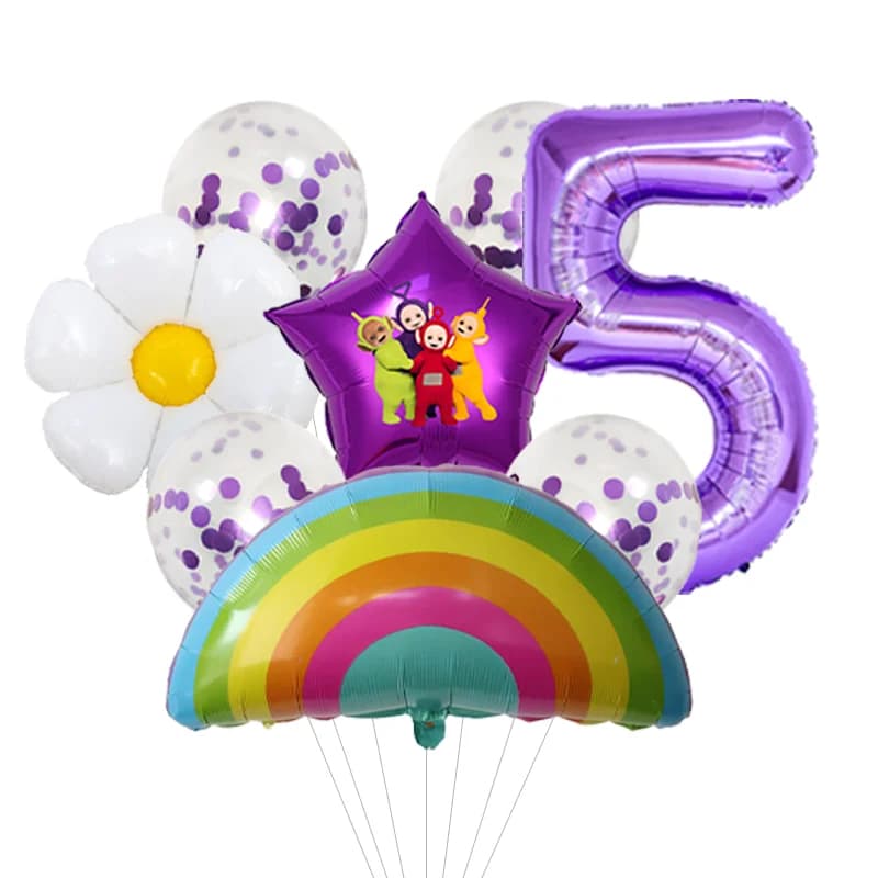 Ensemble de ballons colorés aux personnages des Teletubbies, un choix merveilleux pour la décoration