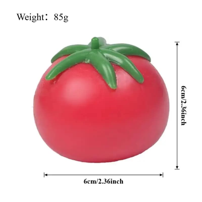 Balle anti-stress en forme de tomate à rebond lent, jouet sensoriel souple pour enfants (TDAH, autis