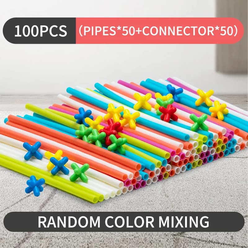 Jouets puzzle en blocs de pipeline colorés Morandi