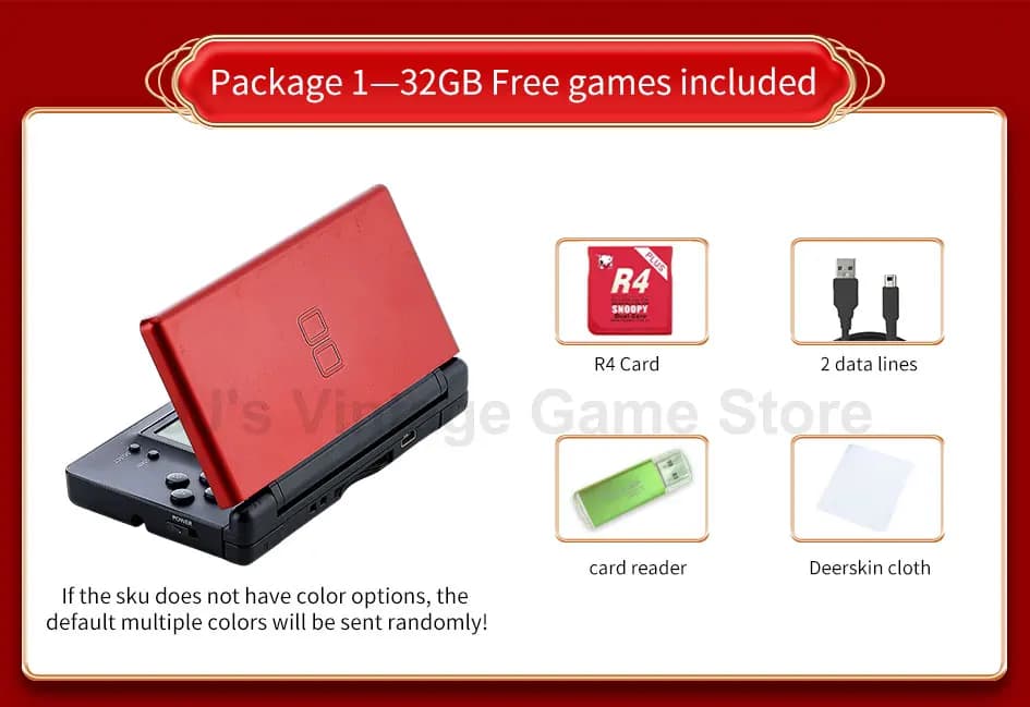 Console de jeu rétro NDSL, couleurs complètes, double écran, prise en charge de plusieurs langues, j