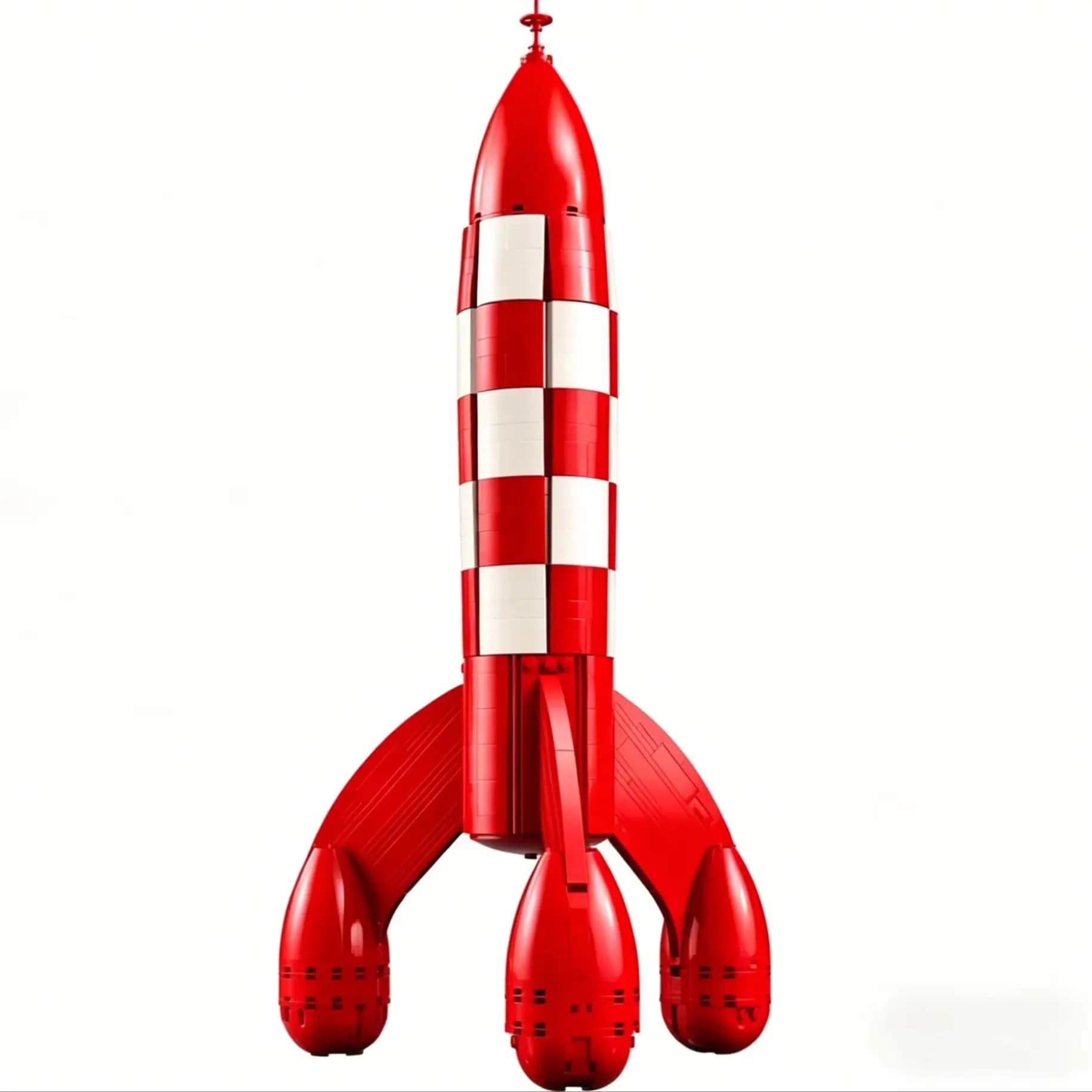 Nouveau modèle de site d'atterrissage de la fusée lunaire Tintin, blocs de construction, idées créat