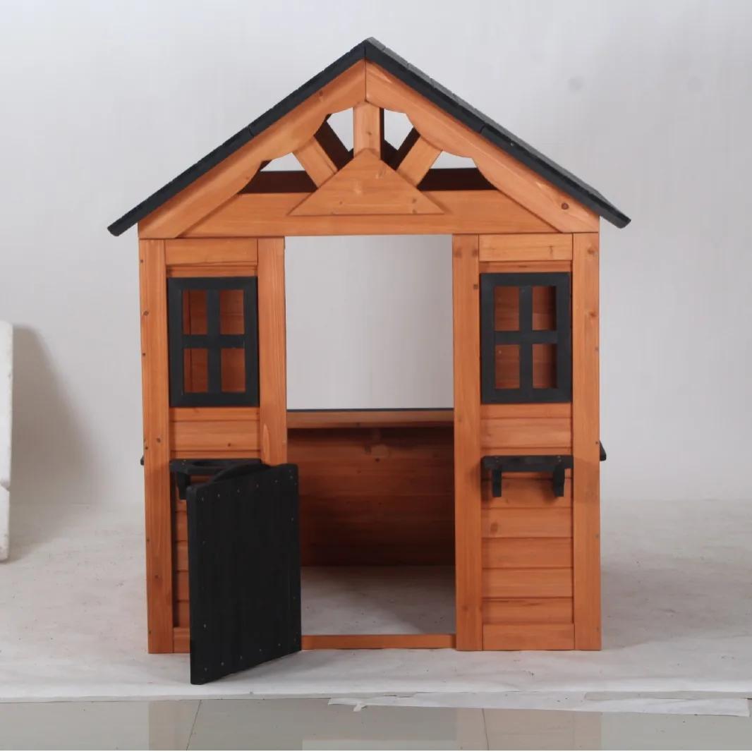 Vente en gros de maisonnettes en bois pour enfants, salle de jeux extérieure, maison de jeu d'imitat
