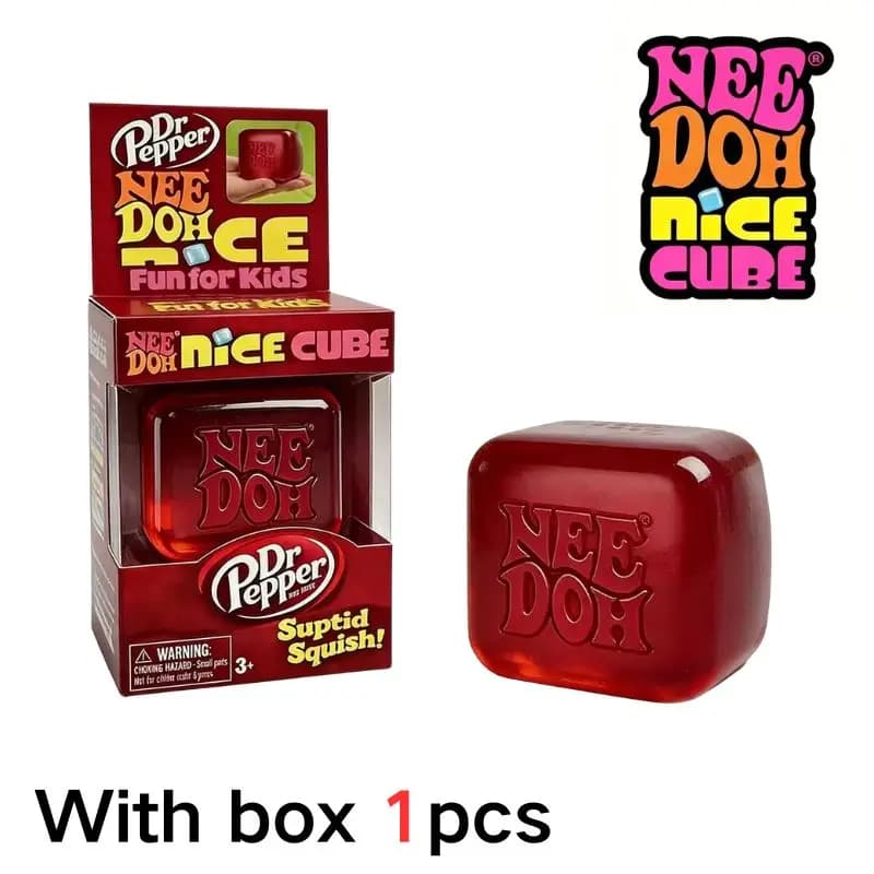 Schylling NeeDoh X Dr Pepper Nice Cube Squishy Soft Sensory Fidget Toy Stress Relief Anxiety Relief 