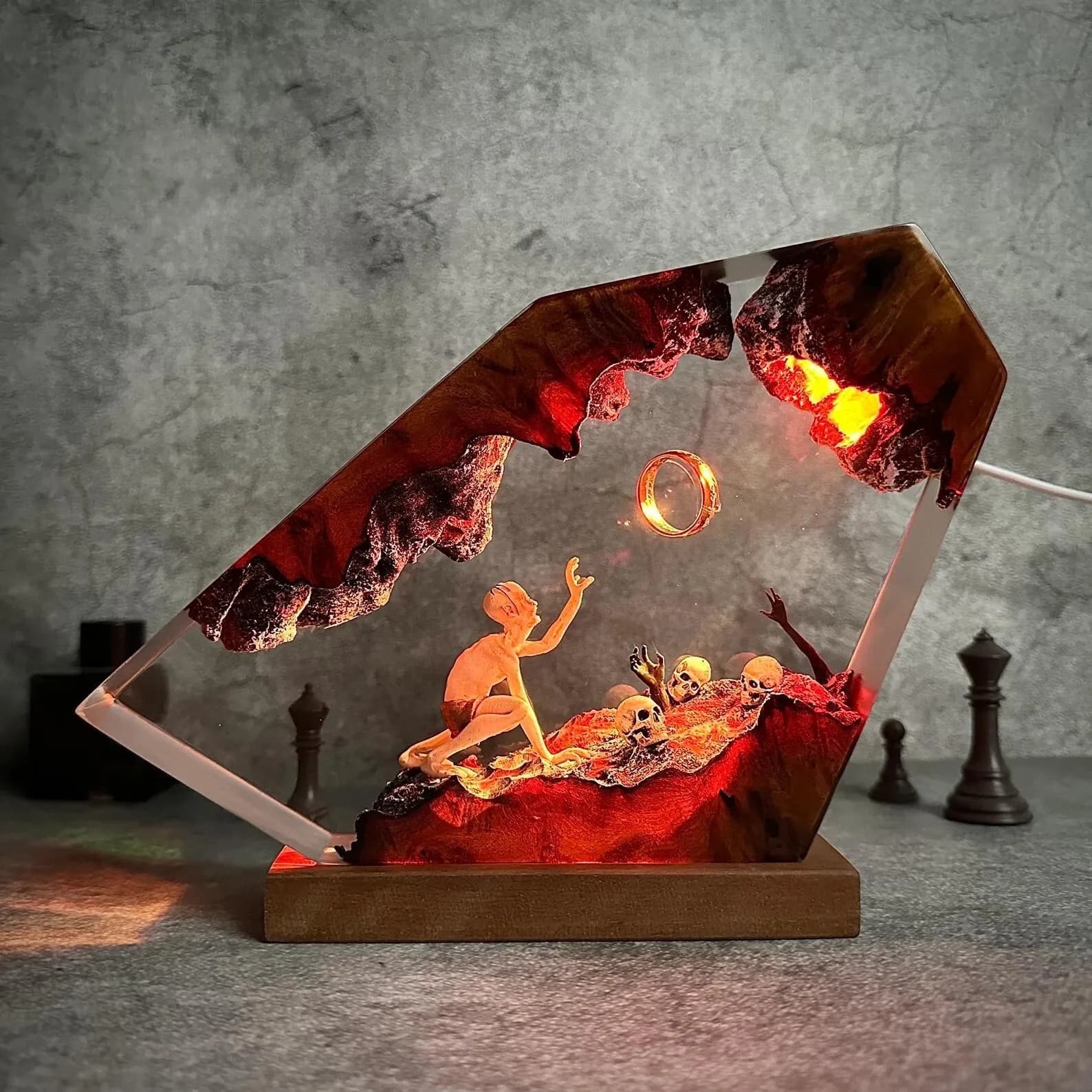 [Drôle] haute qualité Gollum anneau diable figurine résine veilleuse jouets statue collection modèle